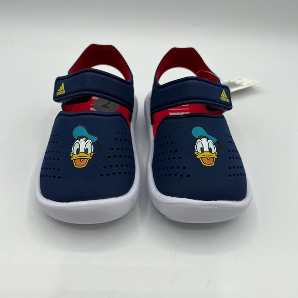 Adidas x Disney Toddler Donald Duck Fortaswim Stripes Sandals FW6057 Blue - Picture 1 of 6